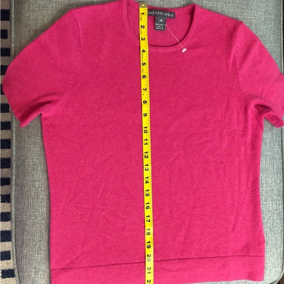 Saks Fifth Avenue Pink Sweater 100% Cashmere Size M - Picture 5 of 5